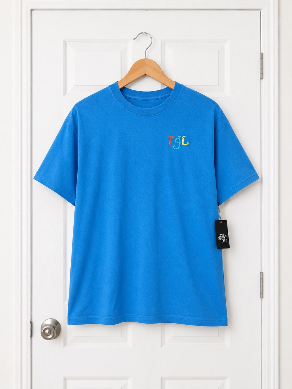 RGC Embroidered Blue Short Sleeve Tee Sz L